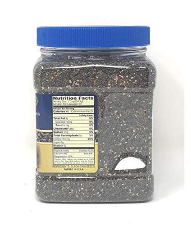 Organic Non-GMO Black Chia Seeds - Premium Quality Ancient Andean Superfood 24oz - Buy Online on GoSupps.com