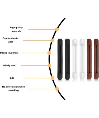 Buy Zooetway 6-Piece Silicone Glasses Bracket Set | Anti-Slip Elasticity Ear Hook Caps for Running Sports | Universal Fit (Black Brown Transparent White) - Buy Online on GoSupps.com