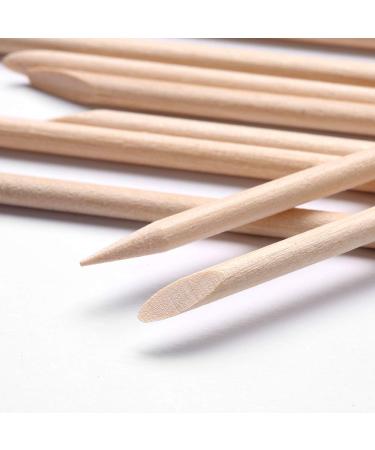 Borogo 100 Pcs Orange Wood Nail Sticks - Double Sided Cuticle Pusher for Manicure Pedicure - A-Wood - Buy Online on GoSupps.com