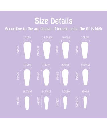 Nude Pink White French Tip Press on Nails - 24Pcs Reusable Coffin Design for Women - Perfect for Christmas - Buy Online on GoSupps.com