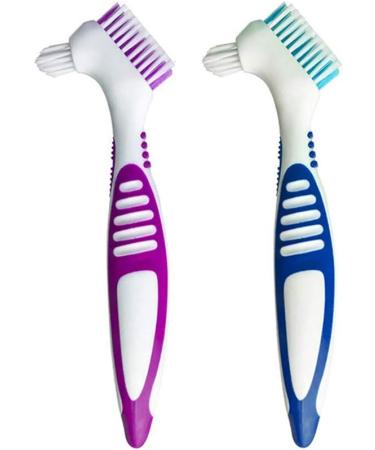 10 Pack Double-Sided Denture Cleaning Brushes - Multilayer False Teeth Brush Set (Multi-Colored) | International Shipping Available - Buy Online on GoSupps.com