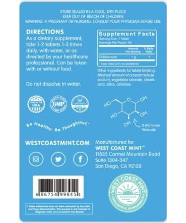 D-Mannose Tablets (60ct) - Non-GMO | Natural UTI Support - Buy Online on GoSupps.com