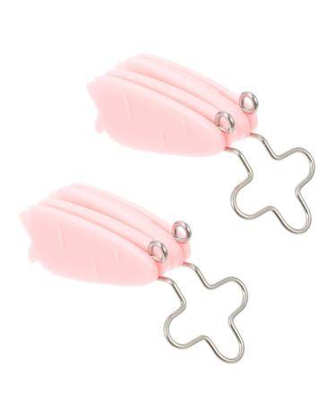 TOYANDONA Pince pour Redresser le Nez en Silicone Rose Lot de 2 Appareil pour Affiner et Rehausser le Nez Correcteur Adulte pour Remodelage et Soin du Visage