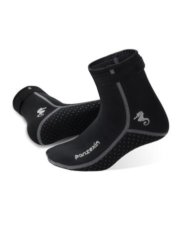 Panzexin 3mm Neoprene Diving Socks, Wetsuit Socks Sand-Proof Scuba Snorkeling Fins Socks for Beach Water Sports Seahorse 5.5-6.5