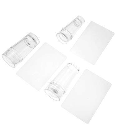 Ipetboom 4 Sets Nail Supplies Gel Nail Tools Beauty Supplies Nail Art Stamp Nail Beauty Tool Spachella Silicone Manicure Art Stamper Nail Kits Clear Stamp Acrylic Women's Flash Scraper Set