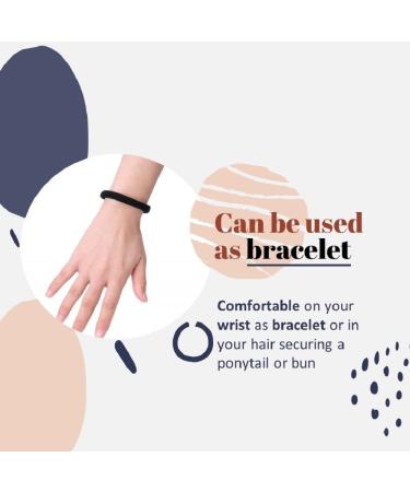 Black Elastic Anti-Breakage Hair Ties with Organizer - Gentle Ponytail Holders for Men, Women, Girls, and Kids - Ideal for Thin, Thick, and Curly Hair - No Pull, No Damage - Buy Online on GoSupps.com
