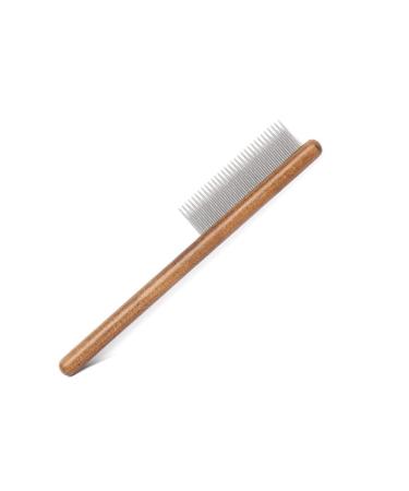 Longbest Steel Pet Comb for Cats & Dogs - Knot Remover Skin-Friendly Wooden Handle Feline & Canine Care - Buy Online on GoSupps.com