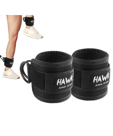 Ankle Straps for Cable Machines Padded Ankle Cuffs (Pair) - for Legs, Glutes, Abs and Hip Workouts Fits Women & Men - Fully Adjustable & Breathable Ankle Strap Set Black