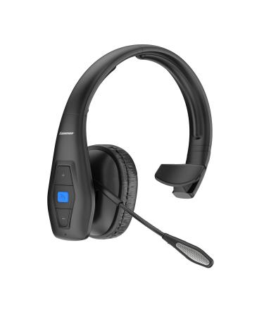 Trucker Bluetooth Headset V5.1, CVC8.0 Dual Microphone Noise Cancelling & 35Hrs HD Talktime Hands-Free Wireless Headset, Bluetooth Headphones with Mute Button for Cell Phones Business Home Driver