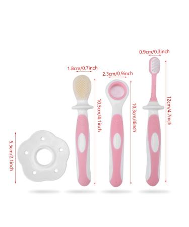 Buy BPA-Free Baby Toothbrush & Tongue Cleaner Set for 0-36 Months - Pink | Oral Care for Infants & Toddlers - International Shipping Available - Buy Online on GoSupps.com