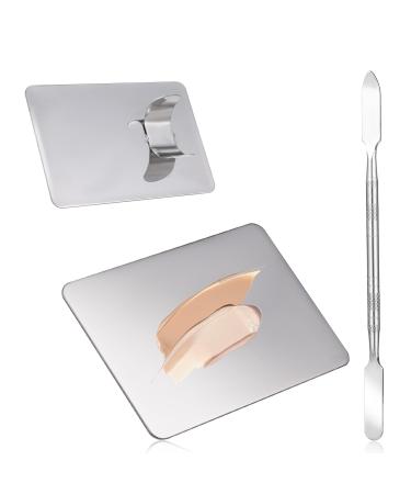 Beauty Spatula Stainless Steel Makeup Spatula Korean Set Mixing Palette Korean Spatula Set Professional Foundation Cosmetic Palette Nail Art Makeup Tool for Eye Shadow Nail DIY Art