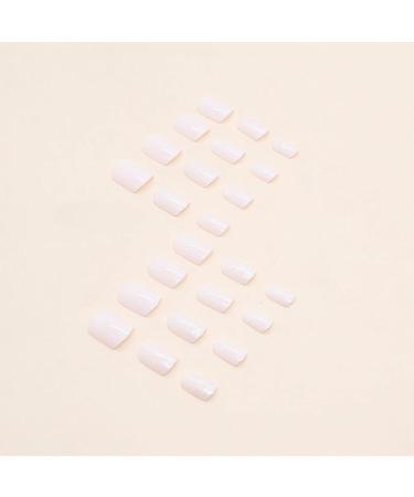 Vanpiece French False Nails Short Nude Pink Full Cover Fake Nails Artificial Square Press on Nails French Tip Short Square Acrylic Fake Nails with Glitter Design for Women and Girls Nail Art 02# - Buy Online on GoSupps.com