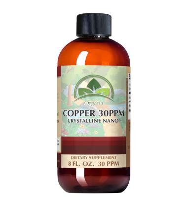 Organa Pure Crystalline Liquid Copper Supplement - 30 PPM - High Absorption Copper 8 Fl Oz (Pack of 1)