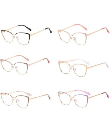 Kachawoo Blue Light Blocking Glasses - Retro Cat Eye Metal Frame for Women - Anti Blue Light Computer Eyewear in Gold & Purple - Buy Online on GoSupps.com