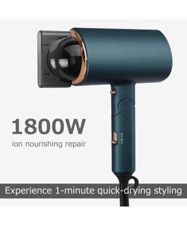 Hair Dryer QISUO Hair Dryer Professional Folding Portable Household 1800W High Power Hair Blower Hair Drier 3 Variable Speed Green - Buy Online on GoSupps.com