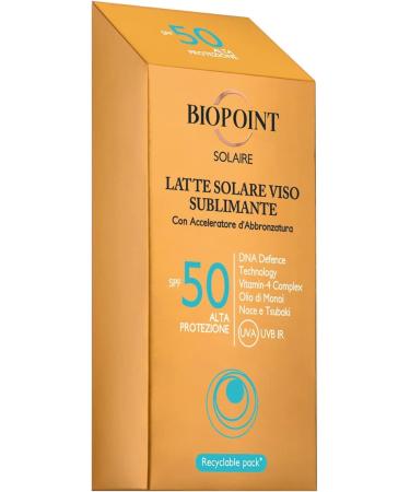 Biopoint Solaire - Sublimating Sun Lotion SPF 50 with Tanning Accelerator Antioxidant and Moisturizing Action Gives Golden and Luminous Skin 50 ml - Buy Online on GoSupps.com
