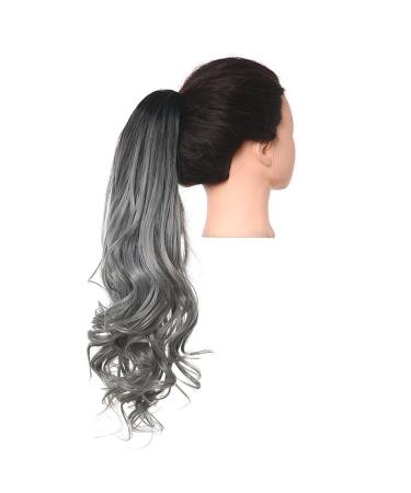 Shadow curly hair ponytail extensions claw in fake ponytail tail hair piece afro long clip in synthetic blonde pink wavy wig black 26inches
