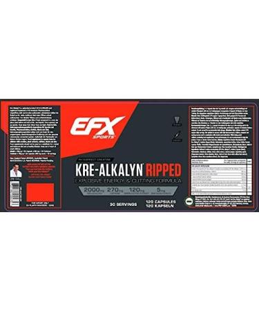 Buy EFX Kre-Alkalyn Ripped 120 Caps - High-Quality Pre-Workout Supplement for Weight Loss & Muscle Gain - Ships Internationally - Buy Online on GoSupps.com