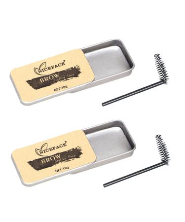 BIUDECO 2 Sets Eyebrow Soap Cosmetic Supplies Non-decolorizing Brow Soap Eyebrow Cream Gel Texture