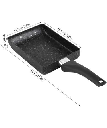 Frying Pan Kitchen Cookware Grill Pan Rectangular Non Stick Saucepan Plastic Handle Black Omelet Frying Pan Maifan Stone Small Frying Pan Square Grill Pan with Meat Vegetables or Go Camp Cooking - Buy Online on GoSupps.com