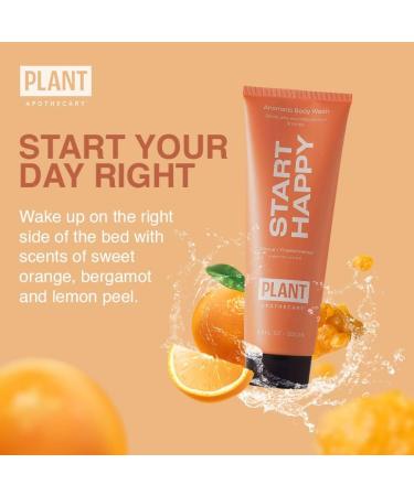 Plant Apothecary Natural Moisturizing Body Wash - Start Happy 8.4oz Citrus Aromatherapy for Men & Women with Bergamot & Vitamin C - Buy Online on GoSupps.com