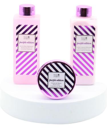 Luxurious Natural Shoe Bath Gift Set - Purple Edition - Moisturizing Body Lotion Premium Bath Gel and Hand Cream - Buy Online on GoSupps.com