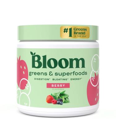 Bloom Nutrition Super Greens Powder Smoothie & Juice Mix - Probiotics for Digestive Gut Health & Bloating Relief for Women Digestive Enzymes with Superfoods Spirulina & Chlorella (Berry)