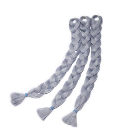 Buy Tess 41 Gray Synthetic Braids Extensions - Jumbo Crochet Hair 3PCs 165g/bundle - 100cm Long Brading Hair - Buy Online on GoSupps.com