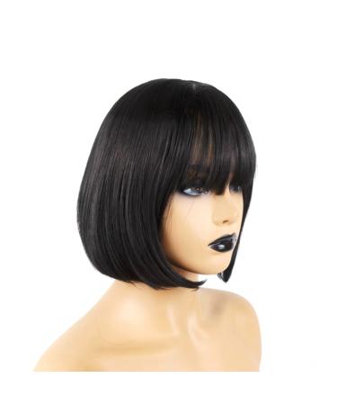 TongTaiXie Short-length Synthetic Straight Wig Black Bob Wig Bob Hair Wig Party Cosplay Costume for Women Ladies