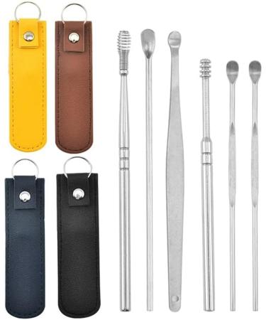 6pcs Stainless Steel Ear Wax Remover Set for Baby & Adults - Black - Buy Online on GoSupps.com