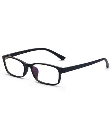 ALWAYSUV Nearsighted Glasses Black Rectangular TR90 Full Frame Myopia Shortsighted Distance Eyeglasses For Women/Men Black -4.0 x