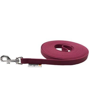 Terrified Biothane Dog Leash for Medium/Large Dogs - 16mm Width 3m/5m/10m/12m/15m Length Hand Loop Bordeaux Color - Durable & Stylish - Buy Online on GoSupps.com