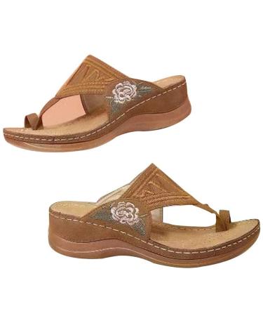 Comfortable sandals for women correction of bale toes orthopedic half -tastic comfortable for travel beach summer green 38 42 EU brown