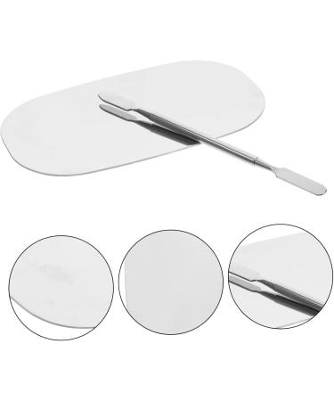 Ipetboom 1 Set Makeup Palette Make up Pallets Blue Suits Manicure Cosmetic Plate Foundation Plate Nail-art Palette Spatula Nail Art Palette Cream Stainless Steel Tool Kit Portable 12.6x7.5x0.3cm Silver - Buy Online on GoSupps.com
