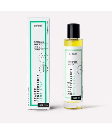 Beaute Mediterranea Superfood Hair Oil with Hemp & Abyssinian Oil 50 ml - Dry Touch Formula for Intensive Hair Nourishment Shine and Protection - Natural Vegan & Paraben-Free Haircare - Buy Online on GoSupps.com