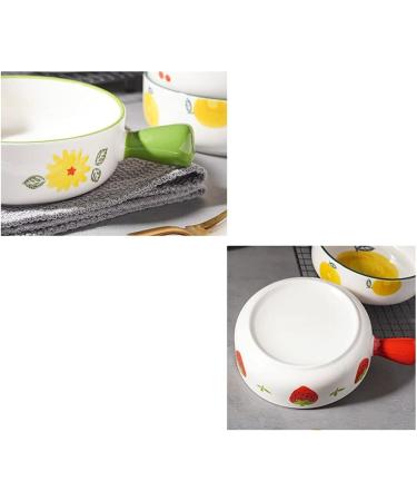 Dishes Ceramic Handle Bowl Fruit Salad Breakfast Bowl Instant Noodle Dishes Creative Cute Baking Household Kitchen Tableware (Color : J) (H) - Buy Online on GoSupps.com