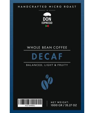 Don Espresso | Decaffeinated | 1KG Whole Coffee Beans | Italian Espresso - Buy Online on GoSupps.com