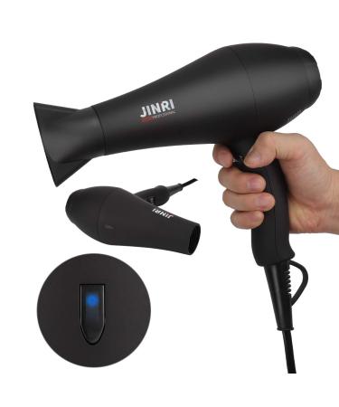 Professional Salon Hair Dryer Pro Ionic Lightweight Quiet Blow Dryers with Diffuser Concentrator and Comb Attachment for Curly Hair Black
