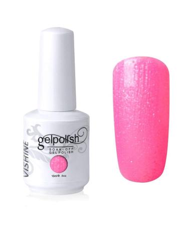 Vishine Nail Salon UV Manicure Polish Soak Off Gel Polish Nail Art Pearl Deep Pink(743) #743