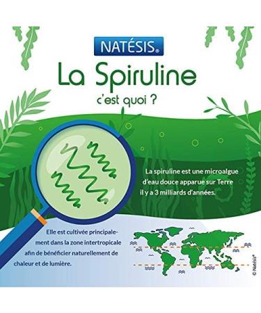 NATESIS Organic & Vegan Spirulina 120 g High in Protein Phycocyanin 16.5% Sport Slimming Energy Immunity Cold Dry and Compressed Powder - Buy Online on GoSupps.com