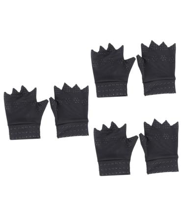 Mobestech 3 Pairs Care Gloves Magnetic Gloves Half Finger Gloves Work Gloves The Ove Glove Gloves for Work Copper Anti Gloves Half-finger Gloves Computer