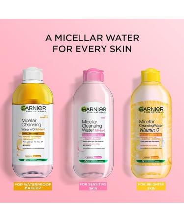 G.ar_ni.er Micellar Cleansing Water - Vegan Gentle Cleanser & Makeup Remover for All 400ml - 100% Dirt & Pollution Removal - Buy Online on GoSupps.com