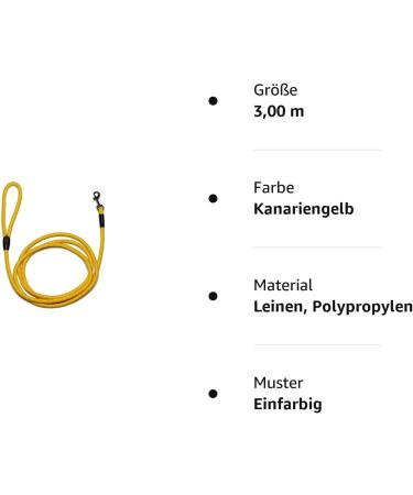 Durable Rope Dog Leash with Hand Loop - 3.00m Canary Yellow | 27 Colors & 7 Lengths Available | International Shipping - Buy Online on GoSupps.com