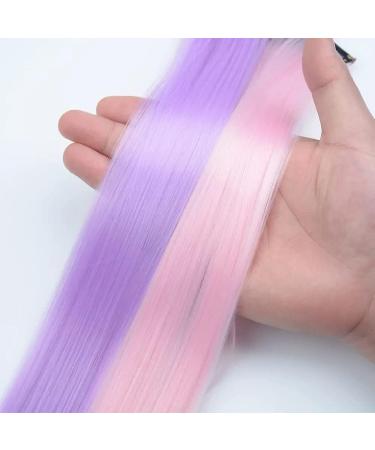 Vebetter Coloured Hair Extensions Clips 24 Pieces Colourful Hair Extensions Clip Rainbow Colour Straight Synthetic Hairpiece Party Highlights Colourful Clip in Hair Extensions for Women Girls  - Buy Online on GoSupps.com