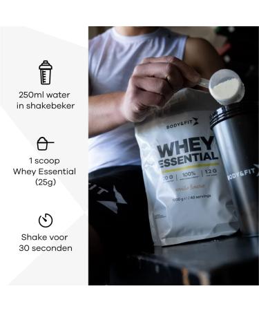 GLANBIA NUTRITIONAL UK Body & Fit Whey Essential Whey Protein Muscle Building and Recovery Protein Powder 100 Whey Protein Concentrate Natural 1000 grams - Buy Online on GoSupps.com