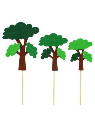 Cactus Tree Shaped Felt Cake Pick DIY Cute Cupcake Topper Set Plant Decoration Stick for Home