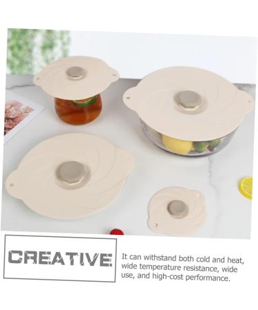 Alipis Bowl Use Lid Supply Leak-proof Home Daily Universal Accessory Multi-function Kitchen Reusable Cover 23X23X2CM Beige - Buy Online on GoSupps.com