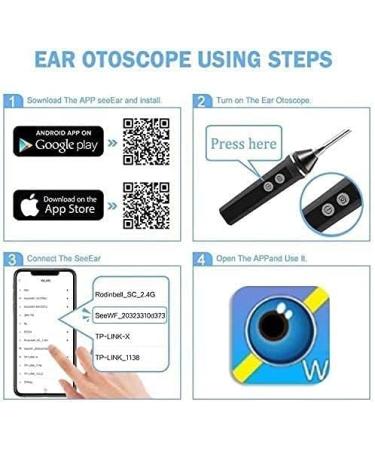 Marycan 3.9mm WiFi Ear Wax Removal Endoscope 5MP 1920P FHD Camera - Portable Visual Ear Cleaner Tool for Adults, Kids & Pets (Black) - Buy Online on GoSupps.com