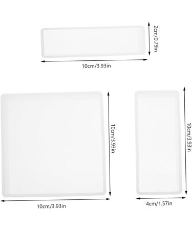 TEHAUX Large Resin Molds 3pcs Resin Table Mold Epoxy Resin Silicone Molds Casting Molds for Rectangle Manual Accessories Resin Molds White 10X10cm - Buy Online on GoSupps.com
