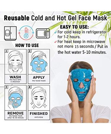 Face Ice Roller Gel Mask Set - 2PCS Reusable Eye Masks for Dark Circles & Puffiness Relief - Cooling Skin Care Tool for Headache & Migraines - Gift for Women, Mom, Mothers Day - Buy Online on GoSupps.com